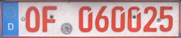 Rotes Dauerkennzeichen